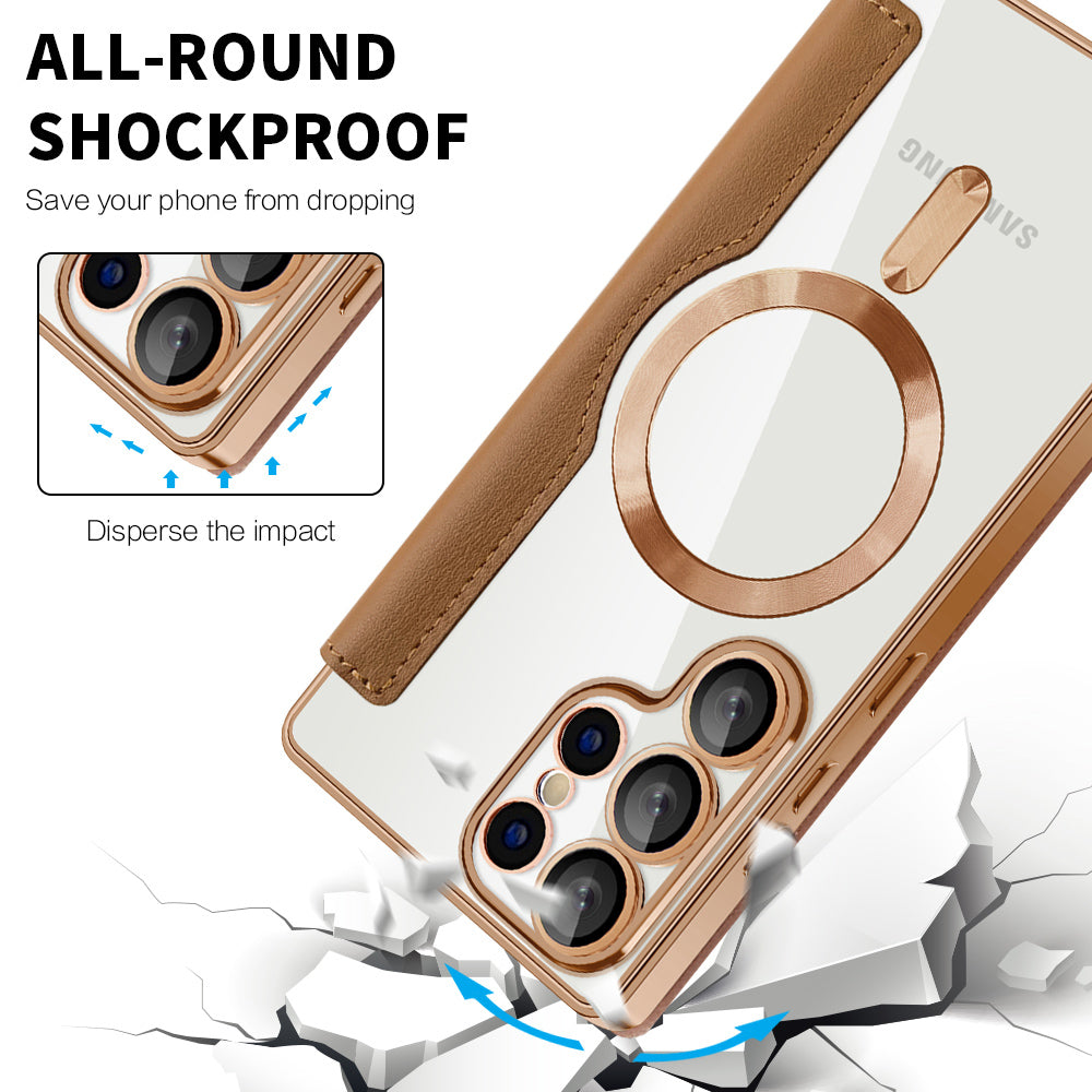 Θήκη MagSafe για Samsung Galaxy S25 Ultra S938, Techsuit, SmartMag Book, Καφέ