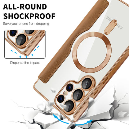 Θήκη MagSafe για Samsung Galaxy S25 Ultra S938, Techsuit, SmartMag Book, Καφέ