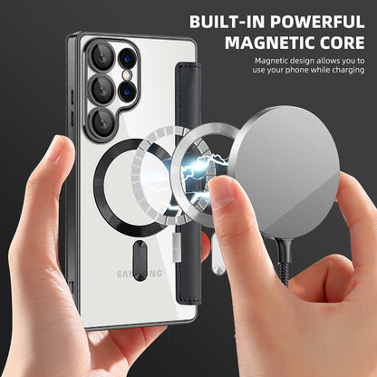 Θήκη MagSafe για Samsung Galaxy S25 Ultra S938, Techsuit, SmartMag Book, Μαύρο
