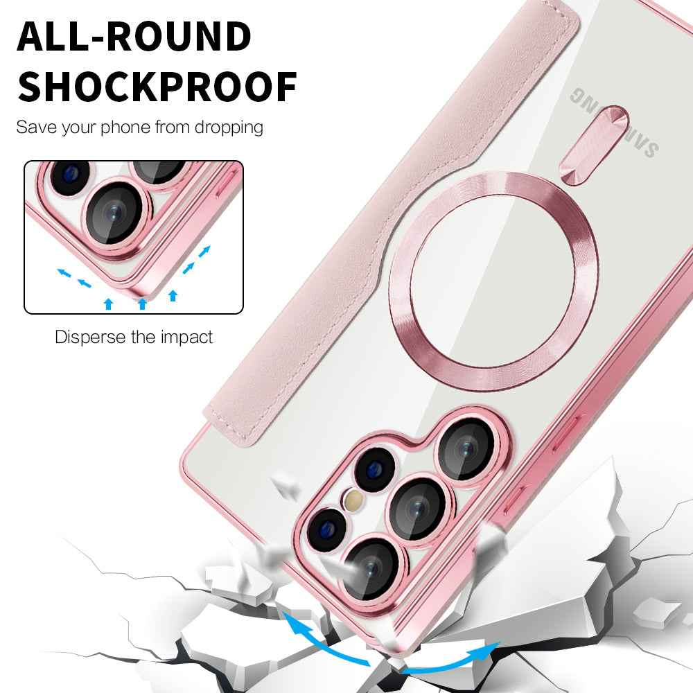 Θήκη MagSafe για Samsung Galaxy S25 Ultra S938, Techsuit, SmartMag Book, Ροζ