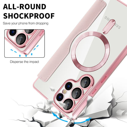 Θήκη MagSafe για Samsung Galaxy S25 Ultra S938, Techsuit, SmartMag Book, Ροζ