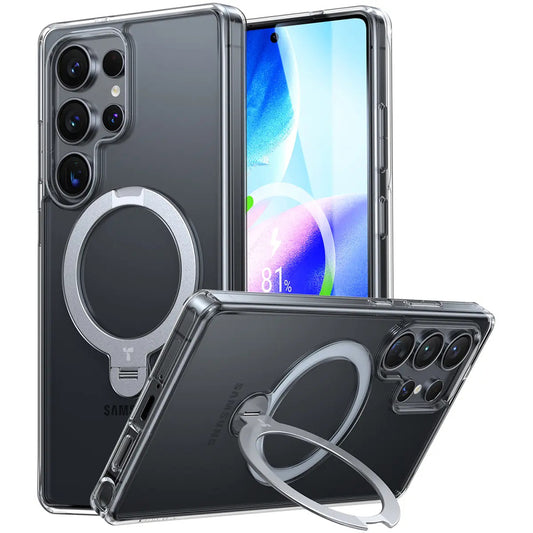 Θήκη MagSafe για Samsung Galaxy S25 Ultra S938, Torras, Ostand Spin, Διαφανής