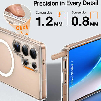 MagSafe Case for Samsung Galaxy S25 Ultra S938, Torras, Pstand, Transparent