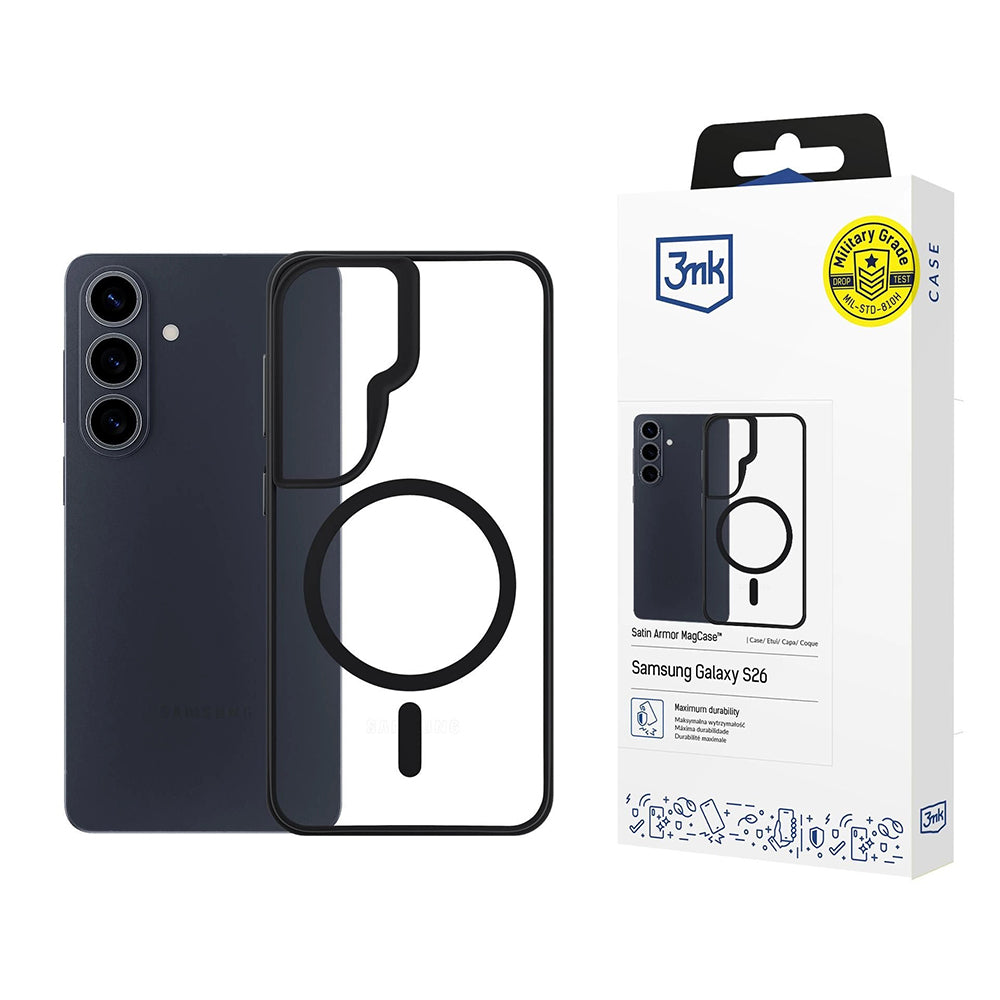 Θήκη MagSafe για Samsung Galaxy S26, 3MK, Satin Armor, Διάφανη