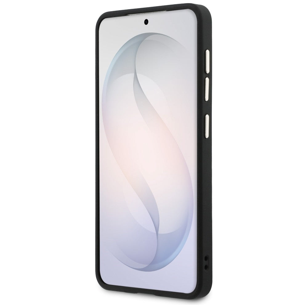 Θήκη MagSafe για Samsung Galaxy S26 Plus S947, GUESS, Saffiano Peony Embossed Ring, Μαύρη