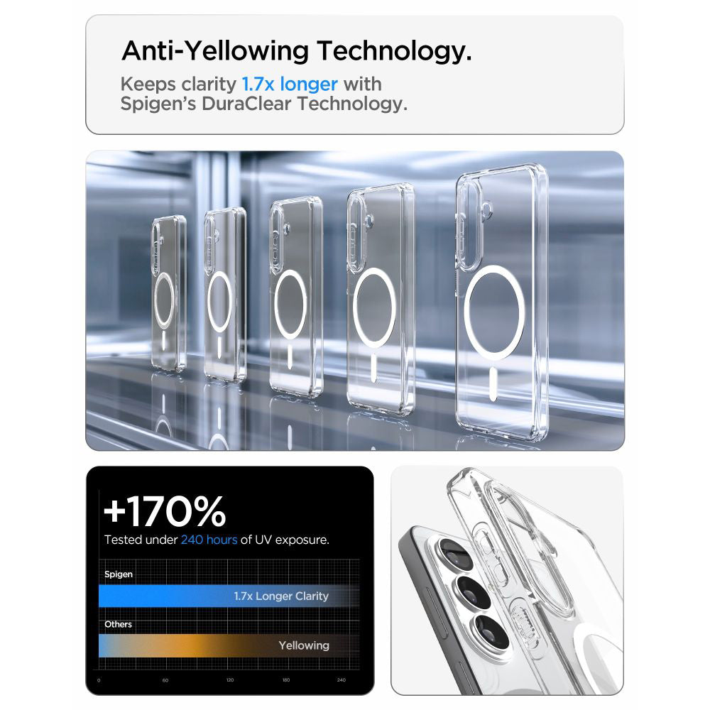 Θήκη MagSafe για Samsung Galaxy S26 Plus S947, Spigen, Ultra Hybrid, Διάφανη Λευκή ACS10709