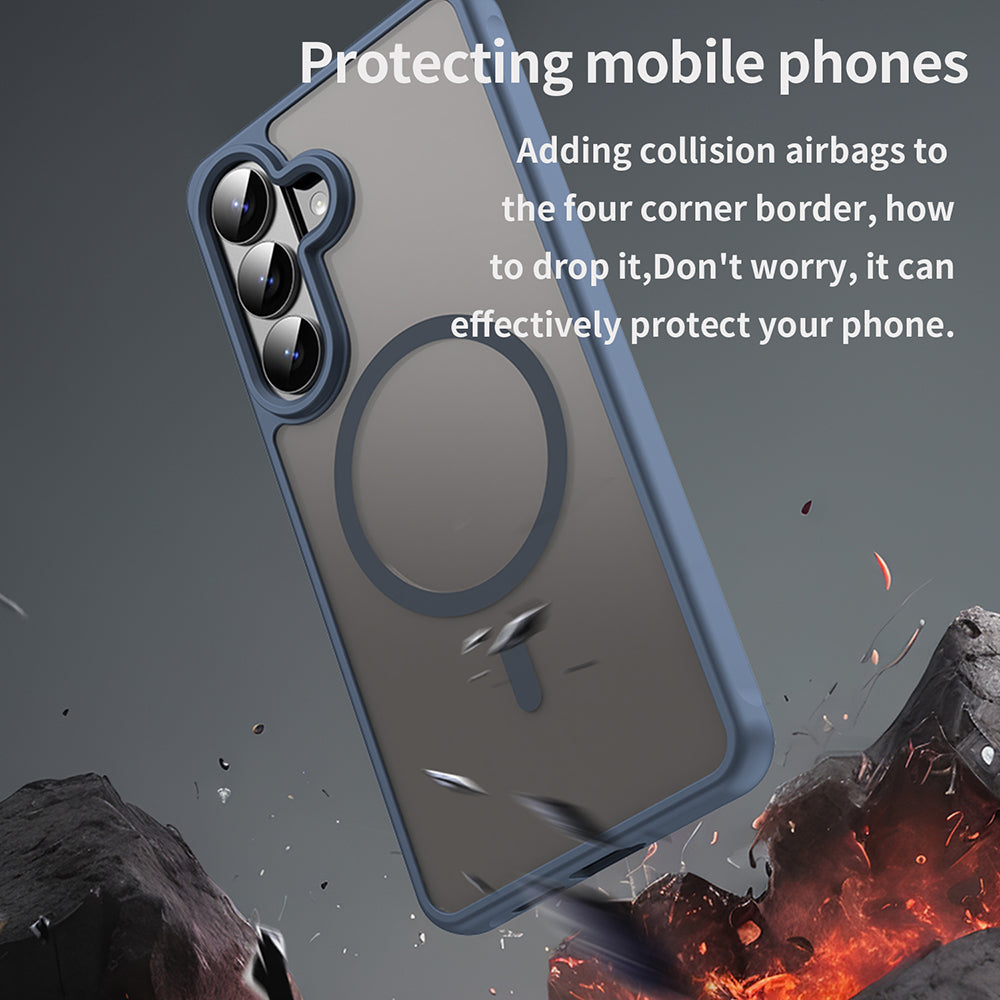 Θήκη MagSafe για Samsung Galaxy S26 Plus S947, Techsuit, HaloFrost II, Μπλε Ναυτικό
