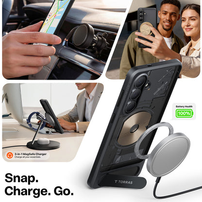 MagSafe Case for Samsung Galaxy S26 Plus S947, Torras, Pstand, Black
