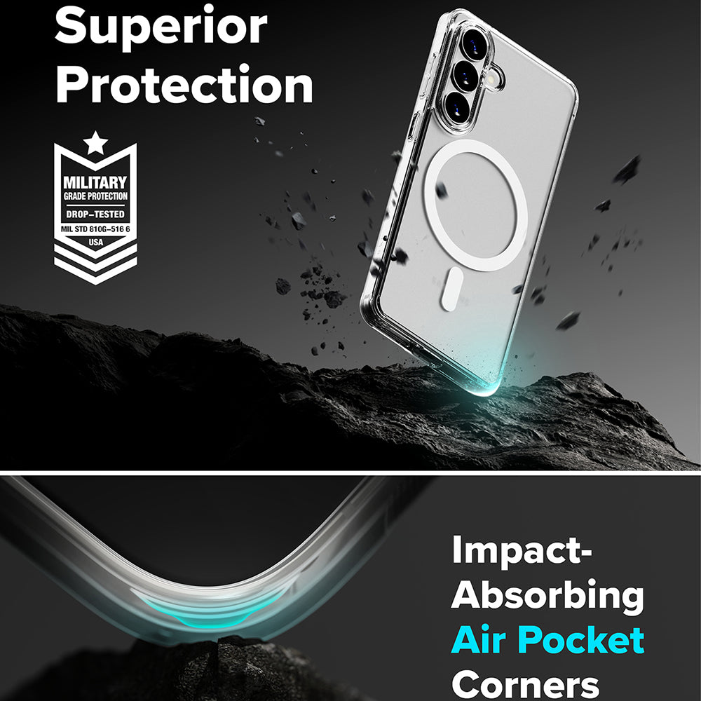 Θήκη MagSafe για Samsung Galaxy S26, Ringke, Fusion, Ματ Διαφανής