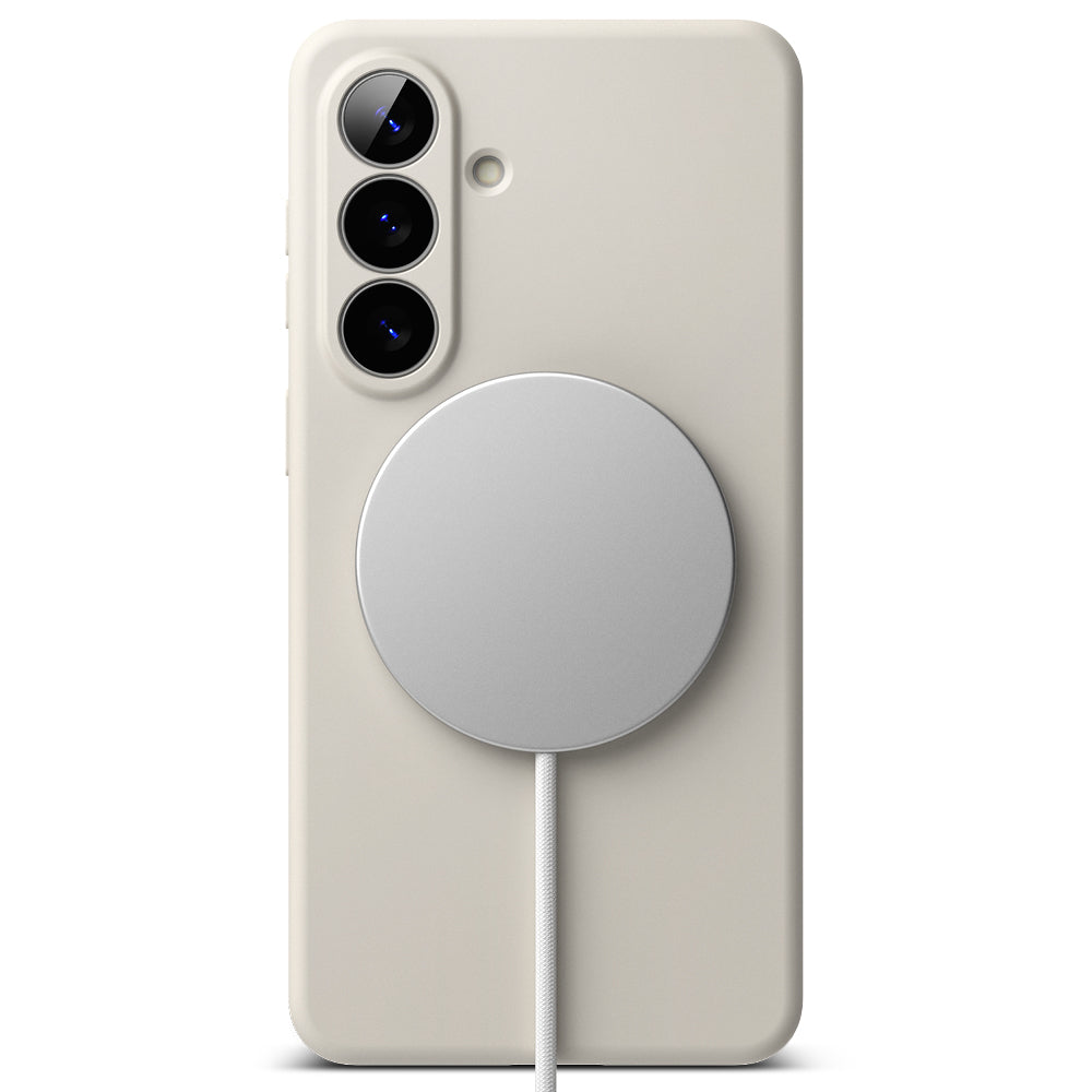 Θήκη MagSafe για Samsung Galaxy S26, Ringke, Σιλικόνη, Κρεμ