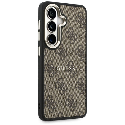 Θήκη MagSafe για Samsung Galaxy S26 S942, Guess, 4G Embossed Ring, Καφέ