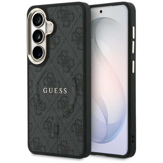 Θήκη MagSafe για Samsung Galaxy S26 S942, Guess, 4G Embossed Ring, Μαύρη