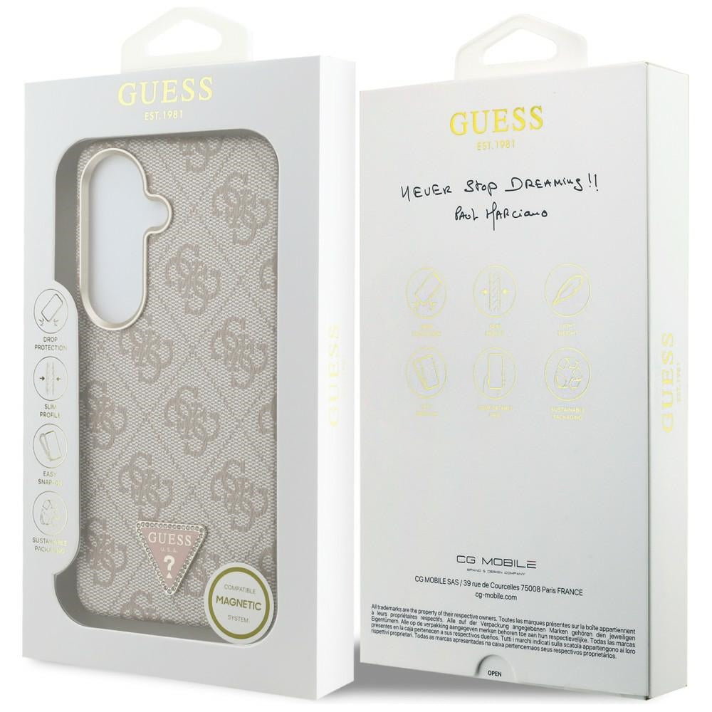 Θήκη MagSafe για Samsung Galaxy S26 S942, Guess, 4G Triangle Logo, Ροζ