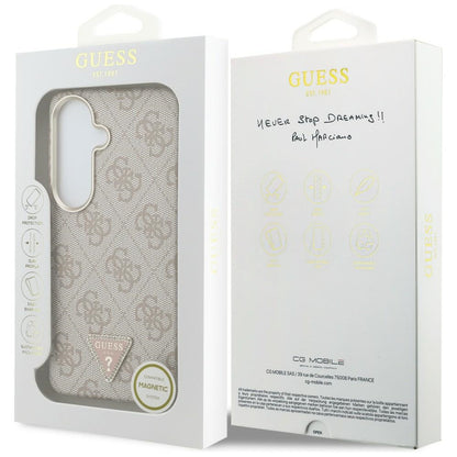 Θήκη MagSafe για Samsung Galaxy S26 S942, Guess, 4G Triangle Logo, Ροζ