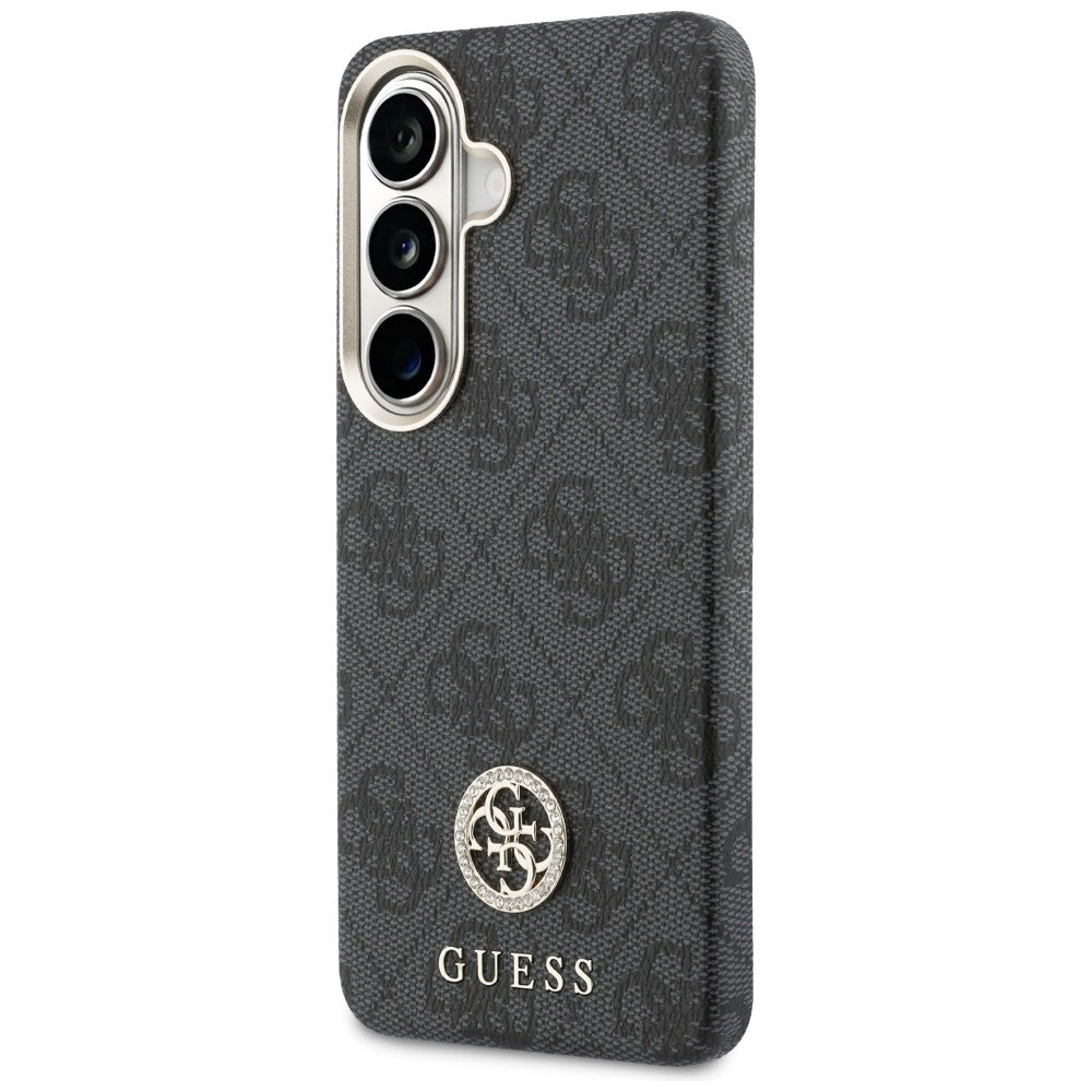 Θήκη MagSafe για Samsung Galaxy S26 S942, Guess, Rhinestone Round Logo, Μαύρη