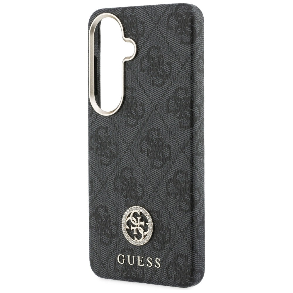 Θήκη MagSafe για Samsung Galaxy S26 S942, Guess, Rhinestone Round Logo, Μαύρη