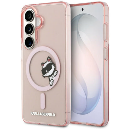Θήκη MagSafe για Samsung Galaxy S26 S942, Karl Lagerfeld, IML Choupette Peekaboo Logo, Ροζ