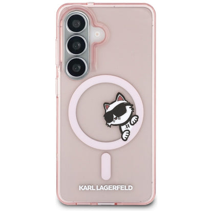 Θήκη MagSafe για Samsung Galaxy S26 S942, Karl Lagerfeld, IML Choupette Peekaboo Logo, Ροζ