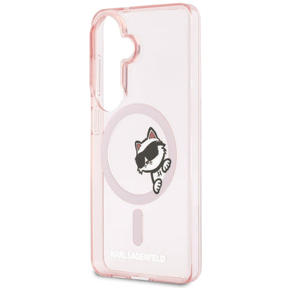 Θήκη MagSafe για Samsung Galaxy S26 S942, Karl Lagerfeld, IML Choupette Peekaboo Logo, Ροζ