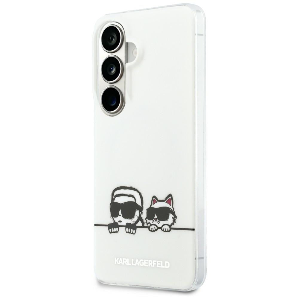 Θήκη MagSafe για Samsung Galaxy S26 S942, Karl Lagerfeld, IML Karl & Choupette Peekaboo Logo, Λευκή