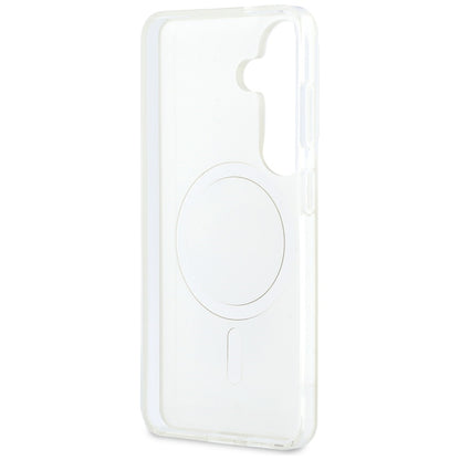 Θήκη MagSafe για Samsung Galaxy S26 S942, Karl Lagerfeld, IML Karl & Choupette Peekaboo Logo, Λευκή