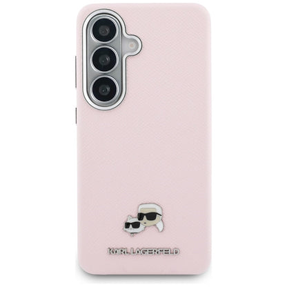 Θήκη MagSafe για Samsung Galaxy S26 S942, Karl Lagerfeld, Karl & Choupette Head's Pin, Ροζ