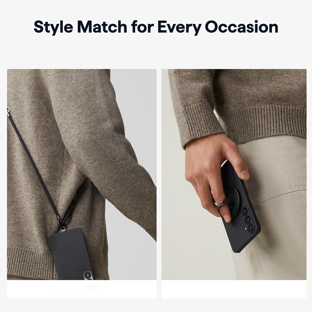 Θήκη MagSafe για Samsung Galaxy S26 S942, Techsuit, Αραμιδική Ίνα, Μαύρη