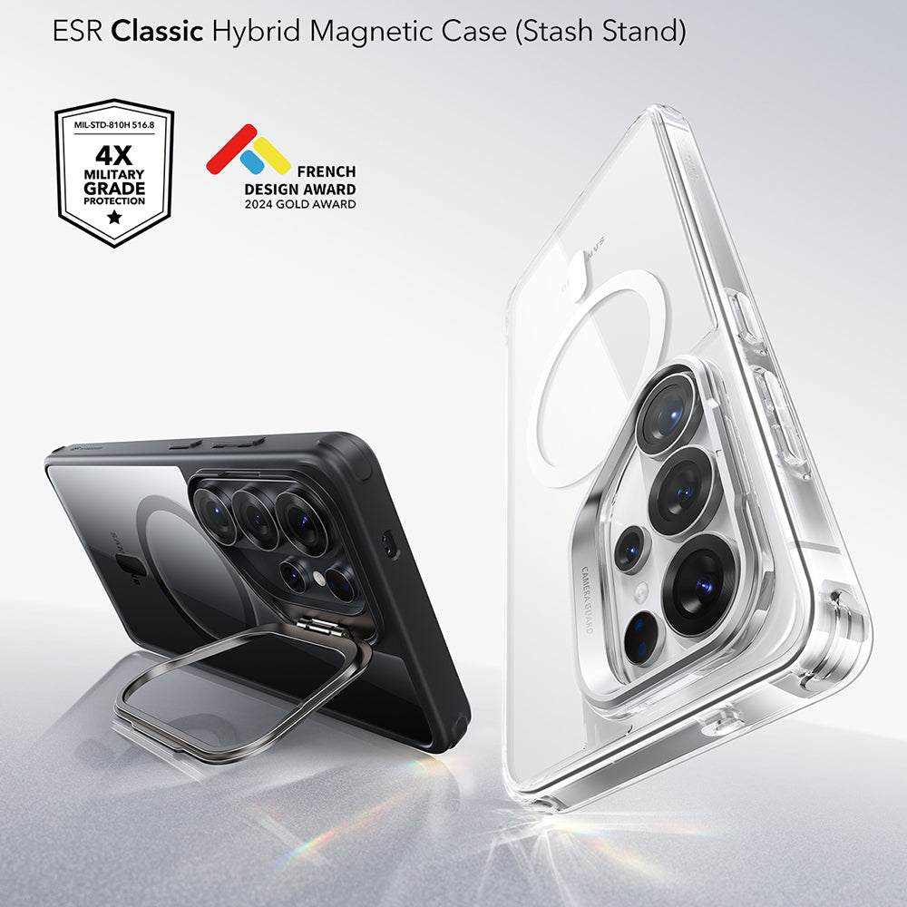 Θήκη MagSafe για Samsung Galaxy S26 Ultra, ESR, Classic Hybrid Kickstand, Διάφανη Μαύρη