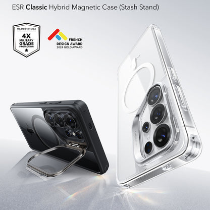 Θήκη MagSafe για Samsung Galaxy S26 Ultra, ESR, Classic Hybrid Kickstand, Διάφανη Μαύρη