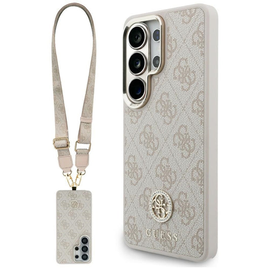 Θήκη MagSafe για Samsung Galaxy S26 Ultra S948, GUESS, 4G Big Rhinestone Triangle Strap, Ροζ