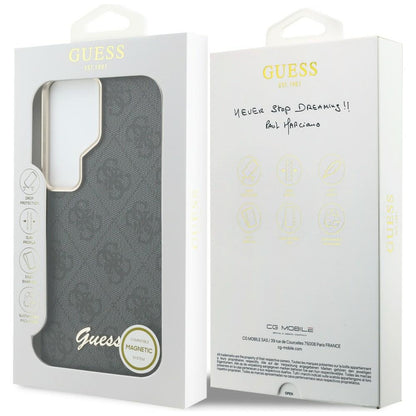 Θήκη MagSafe για Samsung Galaxy S26 Ultra S948, Guess, 4G Script Logo, Μαύρη