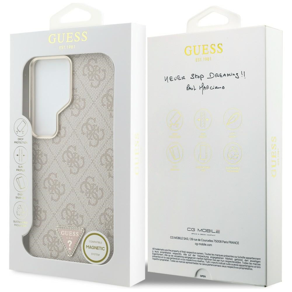 Θήκη MagSafe για Samsung Galaxy S26 Ultra S948, Guess, 4G Triangle Logo, Ροζ