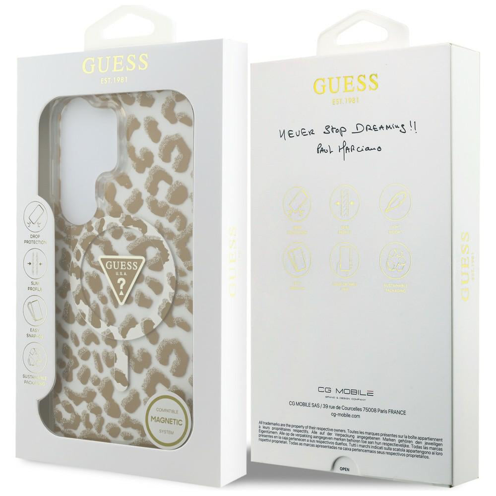 Θήκη MagSafe για Samsung Galaxy S26 Ultra S948, Guess, IML Leopard Pattern, Καφέ