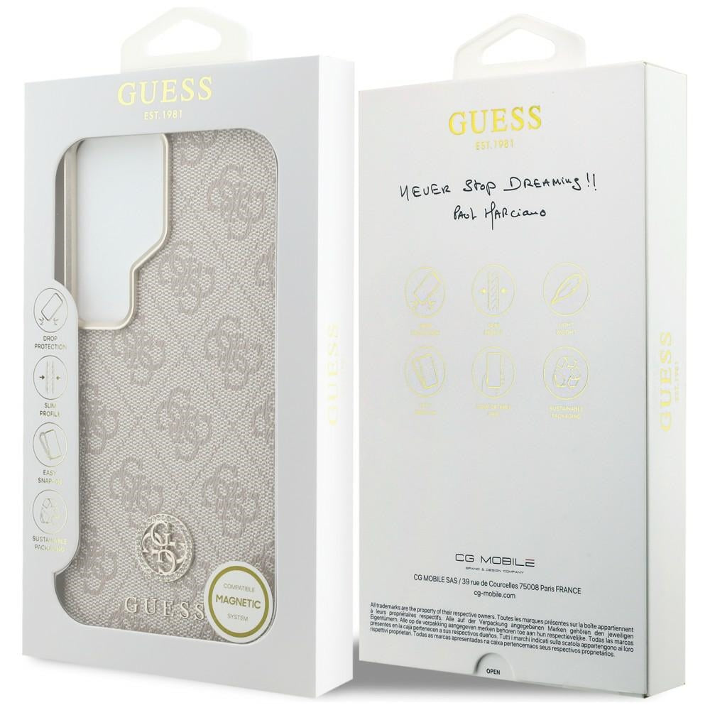 Θήκη MagSafe για Samsung Galaxy S26 Ultra S948, Guess, Rhinestone Round Logo, Ροζ