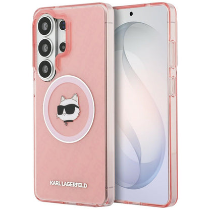 Θήκη MagSafe για Samsung Galaxy S26 Ultra S948, Karl Lagerfeld, IML Choupette Head on KL Repeated Logo, Ροζ