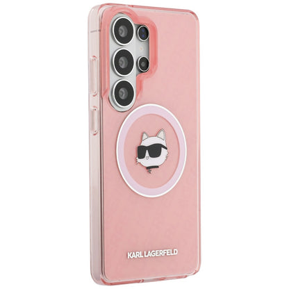 Θήκη MagSafe για Samsung Galaxy S26 Ultra S948, Karl Lagerfeld, IML Choupette Head on KL Repeated Logo, Ροζ