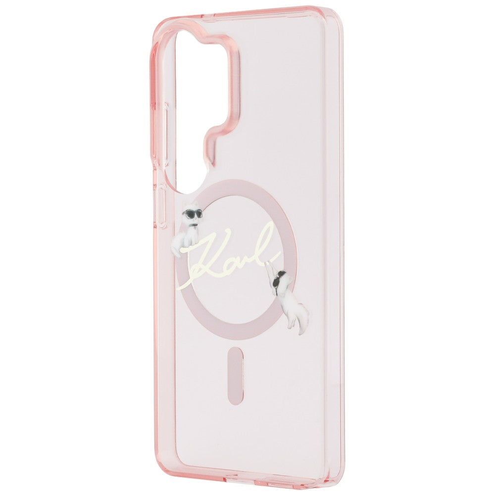 Θήκη MagSafe για Samsung Galaxy S26 Ultra S948, Karl Lagerfeld, IML Choupette Karl Script Logo, Ροζ