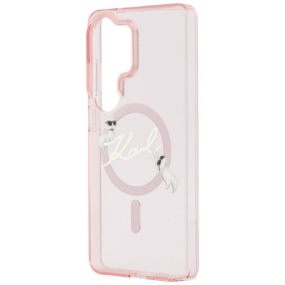 Θήκη MagSafe για Samsung Galaxy S26 Ultra S948, Karl Lagerfeld, IML Choupette Karl Script Logo, Ροζ