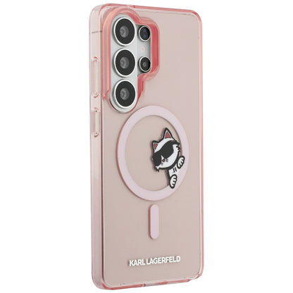 Θήκη MagSafe για Samsung Galaxy S26 Ultra S948, Karl Lagerfeld, IML Choupette Peekaboo Logo, Ροζ
