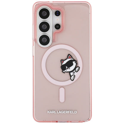 Θήκη MagSafe για Samsung Galaxy S26 Ultra S948, Karl Lagerfeld, IML Choupette Peekaboo Logo, Ροζ