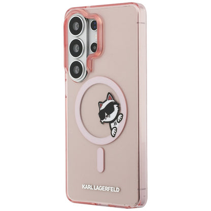 Θήκη MagSafe για Samsung Galaxy S26 Ultra S948, Karl Lagerfeld, IML Choupette Peekaboo Logo, Ροζ
