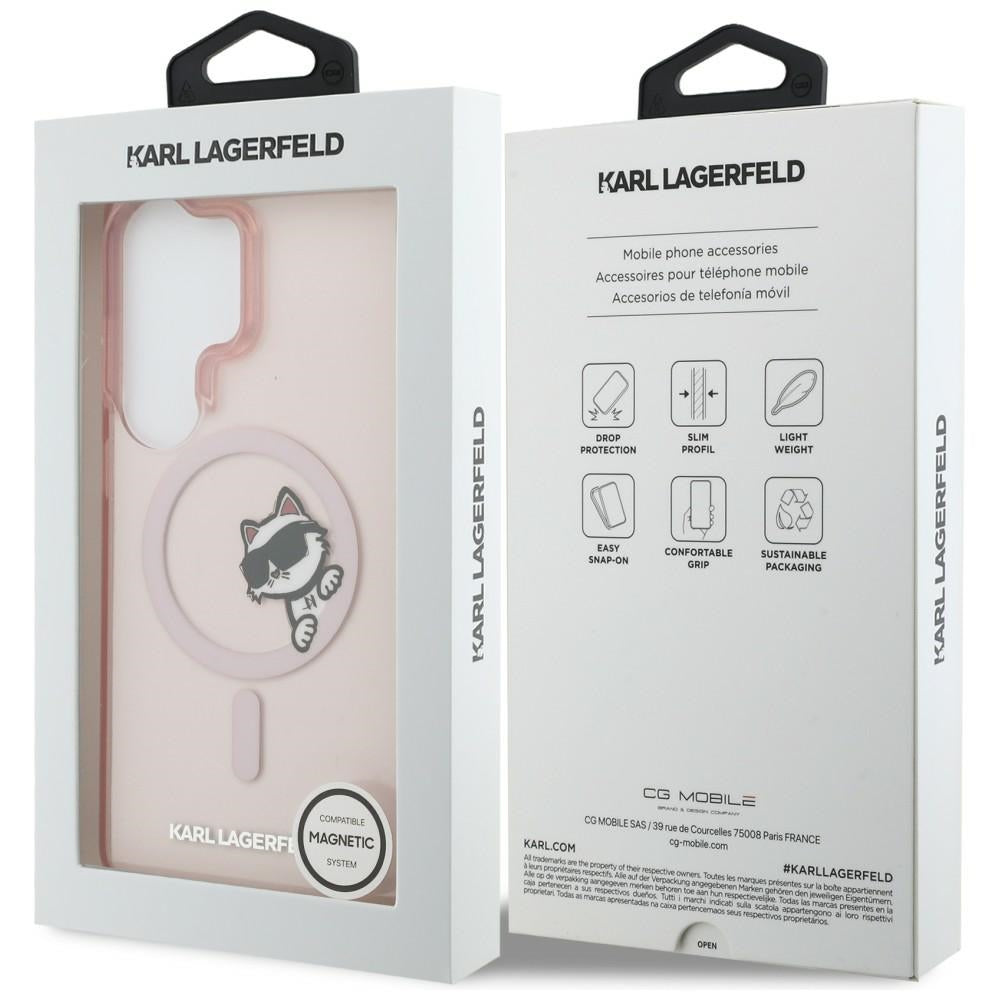 Θήκη MagSafe για Samsung Galaxy S26 Ultra S948, Karl Lagerfeld, IML Choupette Peekaboo Logo, Ροζ