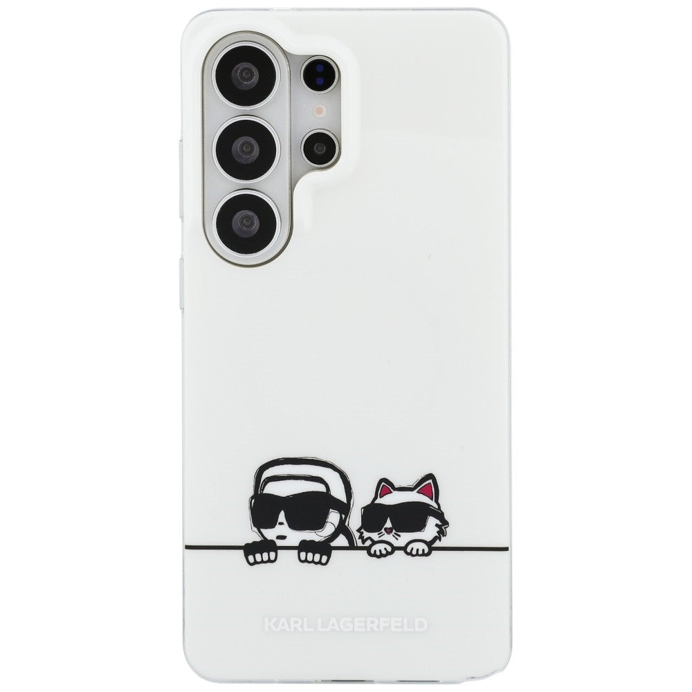 Θήκη MagSafe για Samsung Galaxy S26 Ultra S948, Karl Lagerfeld, IML Karl & Choupette Peekaboo Logo, Λευκή