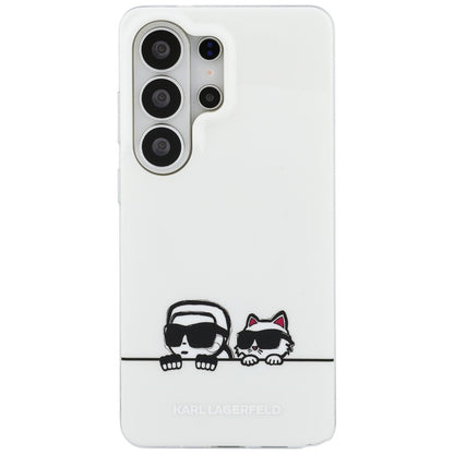 Θήκη MagSafe για Samsung Galaxy S26 Ultra S948, Karl Lagerfeld, IML Karl & Choupette Peekaboo Logo, Λευκή