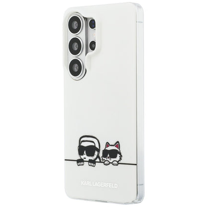 Θήκη MagSafe για Samsung Galaxy S26 Ultra S948, Karl Lagerfeld, IML Karl & Choupette Peekaboo Logo, Λευκή