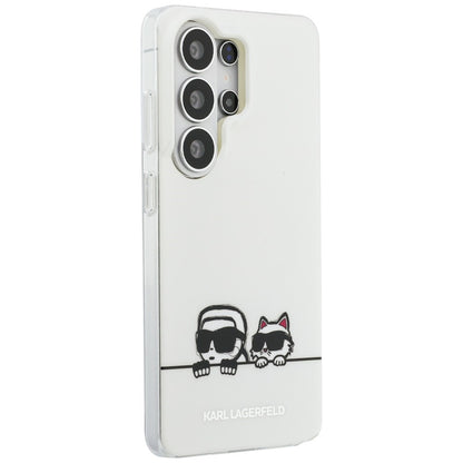 Θήκη MagSafe για Samsung Galaxy S26 Ultra S948, Karl Lagerfeld, IML Karl & Choupette Peekaboo Logo, Λευκή