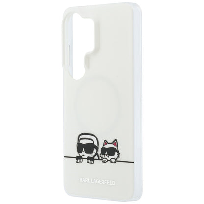 Θήκη MagSafe για Samsung Galaxy S26 Ultra S948, Karl Lagerfeld, IML Karl & Choupette Peekaboo Logo, Λευκή