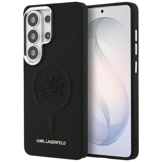 Θήκη MagSafe για Samsung Galaxy S26 Ultra S948, Karl Lagerfeld, Initial Logo Debossed, Μαύρη