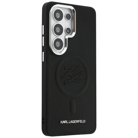 Θήκη MagSafe για Samsung Galaxy S26 Ultra S948, Karl Lagerfeld, Initial Logo Debossed, Μαύρη