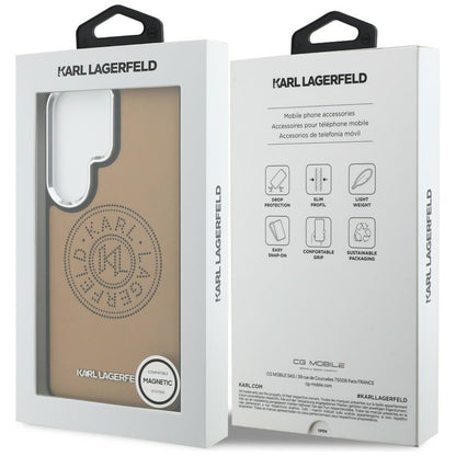 MagSafe Case for Samsung Galaxy S26 Ultra S948, Karl Lagerfeld, Karl Round Point Logo, Brown